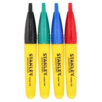 Stanley 2-47-329 Mini Multicolour Fine Tip Marker Pens x4 Pcs