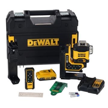 DeWalt DCLE34035D1-GB 18v 3x360 Remote Control Green Laser Level Inc 1x 2.0Ah Battery