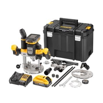 DeWalt DCW620H2 18v XR Cordless Brushless 1/2" Plunge Router Inc 2x 5.0Ah Powerstack Batts