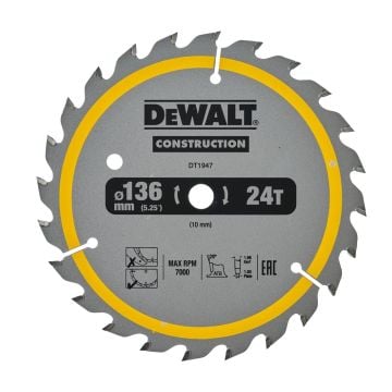 DeWalt DT1947-QZ Construction 136mm 24T Circular Saw Blade