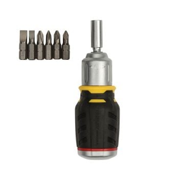 Stanley FMHT0-62688 FatMax Ratcheting Stubby Screwdriver x6 Bits