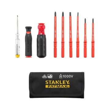 Stanley FMHT66426-0 FatMax VDE Multi-Bit Screwdriver Set In Pouch x10 Pcs