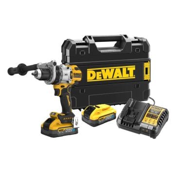 DeWalt DCD1007H2T 18v XR Brushless Combi Hammer Drill Inc 2x 5.0Ah Powerstack Batts