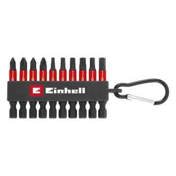 Einhell 118633 Impact Bit Set 50mm PH/PZ/Torx/Hex With Carabiner x10 Pcs
