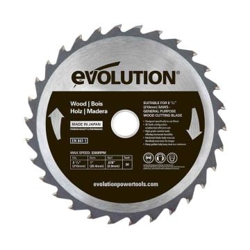 Evolution GW210TCT General Wood 210mm 30T Mitre Saw Blade