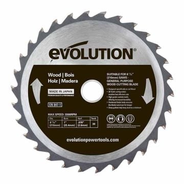 Evolution FW210TCT-40 Fine Wood Circular Saw Blade 210mm x 25.4mm x 40T