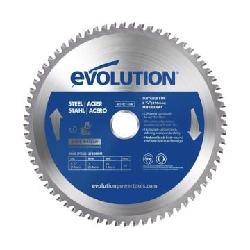Evolution M210TCT-50CS Mild Steel Cutting Blade 210mm x 25.4mm x 50T