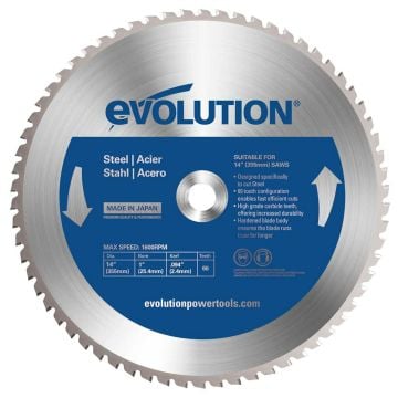 Evolution M355TCT-66CS Mild Steel Cutting Blade 355mm x 25.4mm x 66T