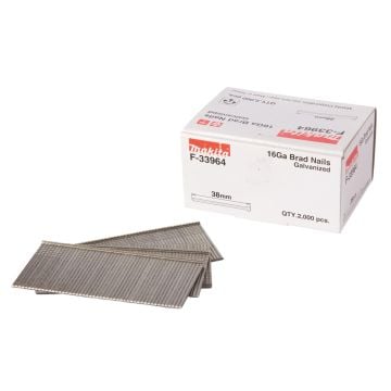 Makita F-33964 16ga x 38mm Galvanised Brad Nails x2000 Pcs