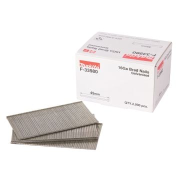 Makita F-33980 16ga x 45mm Galvanised Brad Nails x2000 Pcs