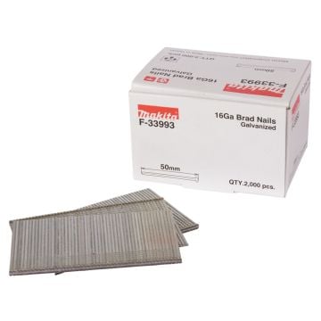 Makita F-33993 16ga x 50mm Galvanised Brad Nails x2000 Pcs