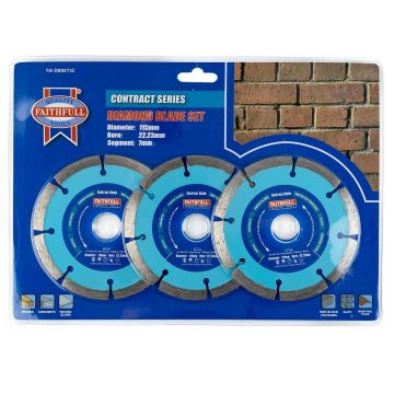 Faithfull 115mm Diamond Blade Set x3 Pcs