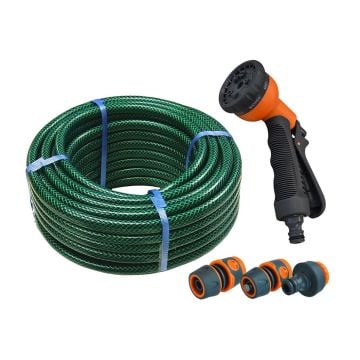 Faithfull FAIHOSE15AV PVC Reinforced Hose 15 Metre Fittings & Spray Gun