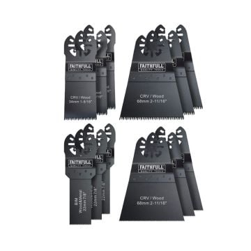 Faithfull MFKIT12 Multi-Function Tool Blade Set x12 Pcs