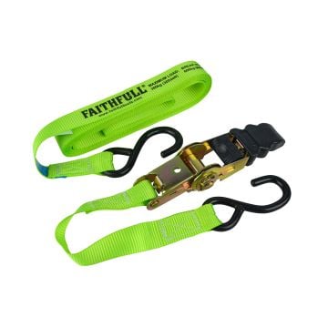 Faithfull 5m x 25mm Ratchet Tie Down Strap Set x4 Pcs