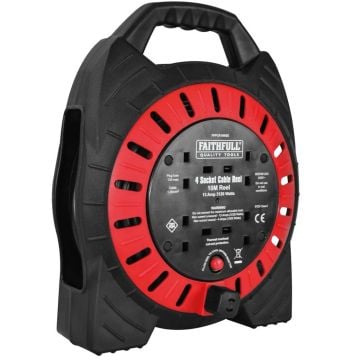 Faithfull FPPCR10MSE Slim Body Electric Cable Reel 10m 240v