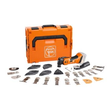 Fein AMM 700 Max Top AMPShare 18v Brushless MultiMaster Body Only Inc 60x Accessories In L-Boxx Carry Case