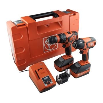 Fein ASB18Q - ASCD18-200W4 18v Combi Drill & Impact Driver Twin Kit inc 2x 5.2Ah Batts