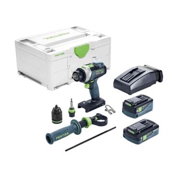 Festool 577652 TPC 18/4 5,0/4,0 I-Plus QUADRIVE Percussion Drill Inc 1x 4.0Ah & 1x 5.0Ah Batts