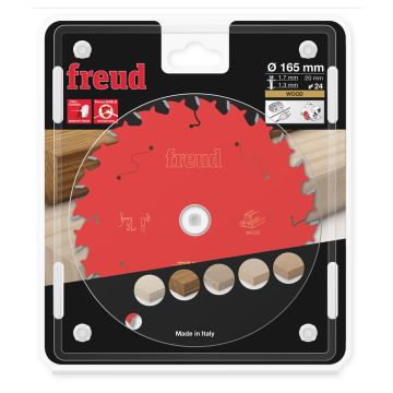 Freud F03FS09686 Wood Circular Saw Blade 165 x 20 x 1.7/1.3 x T24