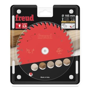 Freud F03FS09687 Wood Circular Saw Blade 165 x 20 x 1.7/1.3 x T40