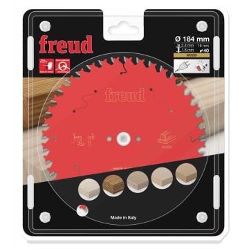 Freud F03FS09704 Wood Circular Saw Blade 184 x 16 x 2.4/1.6 x T40