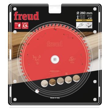 Freud F03FS09782 Wood Table Saw Blade 260 x 30 x 2.6/1.8 x T60