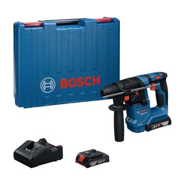 Bosch Professional GBH 18V-18 Cordless Brushless SDS+ Rotary Hammer Drill Inc 2x 2.0Ah Batts 0611927070