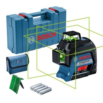 Bosch Professional GLL 3-80 G 360° Green Line Laser Body Only In Carry Case