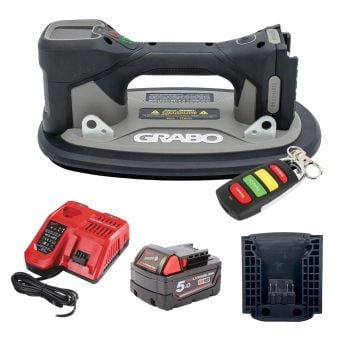 Grabo Pro Brushless 14.8v Cordless Vacuum Lifter Milwaukee Bundle Inc 1x Adaptor, 1x 5.0Ah Battery & 1x Charger GRAB330