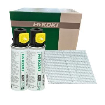 HiKOKI (Hitachi) 705590 64mm Second Fix Angled Brad Nails Galvanized Pack Inc 2000x Nails & 2x Fuel Cells