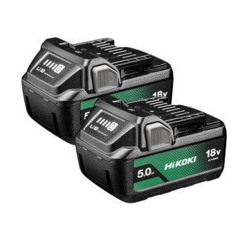 HiKOKI BSL1850MA 5.0Ah 18v Li-Ion Battery With Battery Level Indicator Twin Pack
