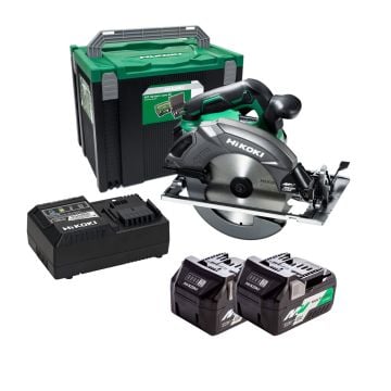 HiKOKI C3607DAJRZ 36v Cordless Brushless 185mm Circular Saw Inc 2x 2.5Ah Batts In Carry Case