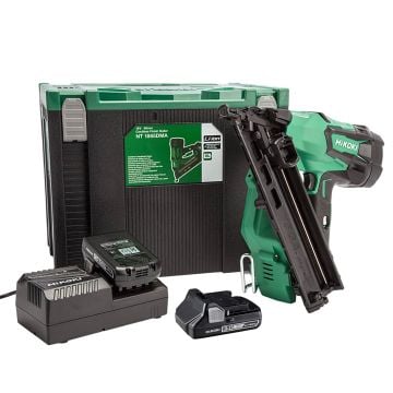 HiKOKI NT1865DMAJXZ 18v Cordless Brushless 15 Gauge Angled Finish Nailer Inc 2x 3.0Ah Batts