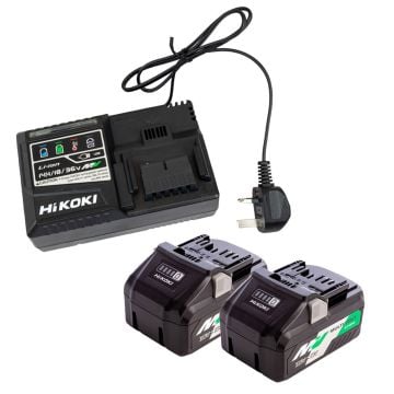 HiKOKI UC18YSL3 14.4/18/36v Rapid MULTI VOLT Charger Kit Inc 2x MULTI VOLT 4.0/8.0Ah Batts
