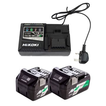 HiKOKI UC18YSL3 14.4/18/36v Rapid MULTI VOLT Charger Kit Inc 2x MULTI VOLT 5.0/2.5Ah Batts