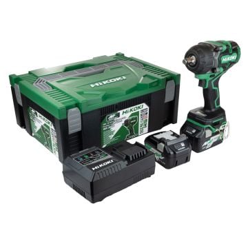 HiKOKI WR36DEJRZ 36v MULTI VOLT 1/2" Square Drive Impact Wrench Inc 2x 2.5Ah/5.0Ah Batts