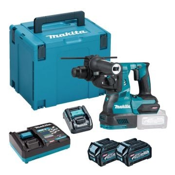 Makita HR003GD203 40v Max XGT SDS+ Plus Brushless Rotary Hammer 28mm Inc 2x 2.5Ah Batteries