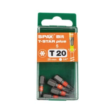 Spax RP T20 T-Star Plus 25mm Driver Bits x5 Pcs