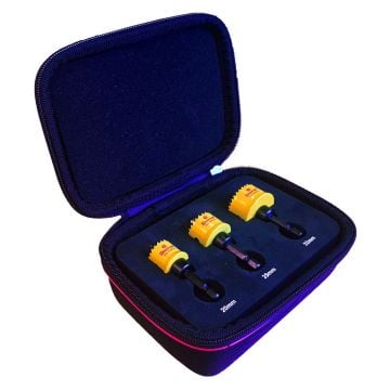 Starrett KCS03001 3 Pcs Cordless Smooth Cut Bi Metal Electrician's Hole Saw Kit 20-32mm