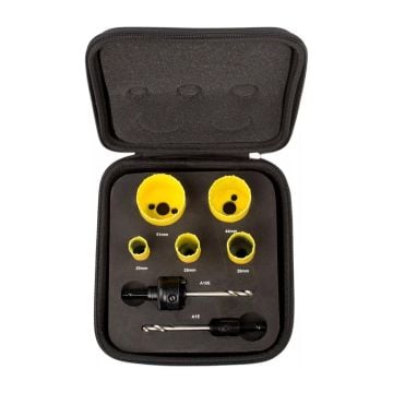 Starrett KDC05021 7 Pcs Deep Cut Bi Metal Electrician's Hole Saw Kit 20-51mm