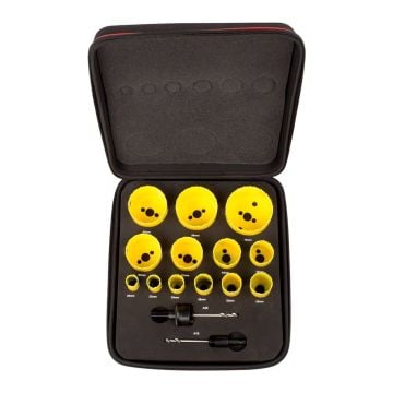 Starrett KDC13021 15 Pcs General Purpose Deep Cut Bi Metal Hole Saw Kit 20-76mm
