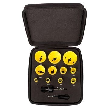 Starrett KFC11021 11 Pcs Fast Cut Deluxe Electrician's Hole Saw Kit 16-76mm