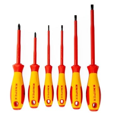 KNIPEX 00 20 12 V01 VDE Slotted & Phillips Screwdriver Set x6 Pcs