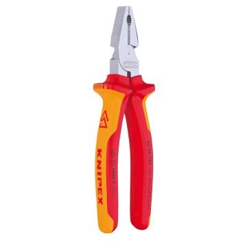 KNIPEX 02 06 180 High Leverage Combination Pliers Insulated With Multi-Component Grips