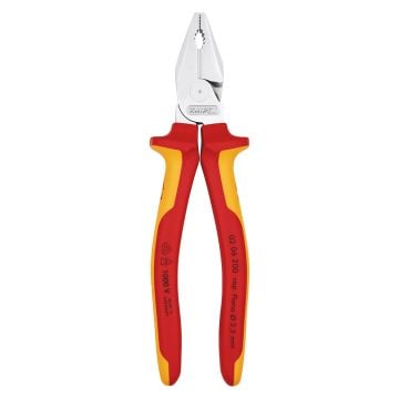 KNIPEX 02 06 200 Insulated VDE High Leverage Combination Pliers 200mm