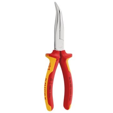 KNIPEX 26 26 200 Insulated VDE Angled Snipe Nose Side Cutting Pliers (Stork Beak Pliers) 200mm
