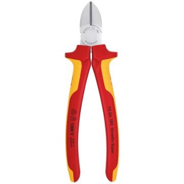 KNIPEX 70 06 180 Insulated VDE Diagonal Cutters With Multi-Component Grips 180mm
