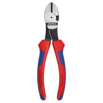 KNIPEX 74 12 180 High Leverage Diagonal Cutters With Multi-Component Grips 180mm