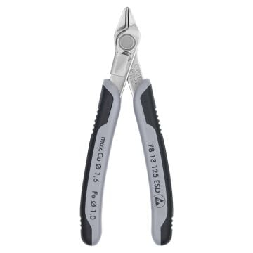 KNIPEX 78 13 125 ESD Electronic Super Knips Pliers With Multi-Component Grips 125mm